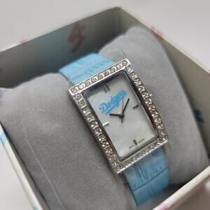 🆕 Deadstock MLB Los Angeles Dodgers Swarovski Crystal Ladies Leather Watch